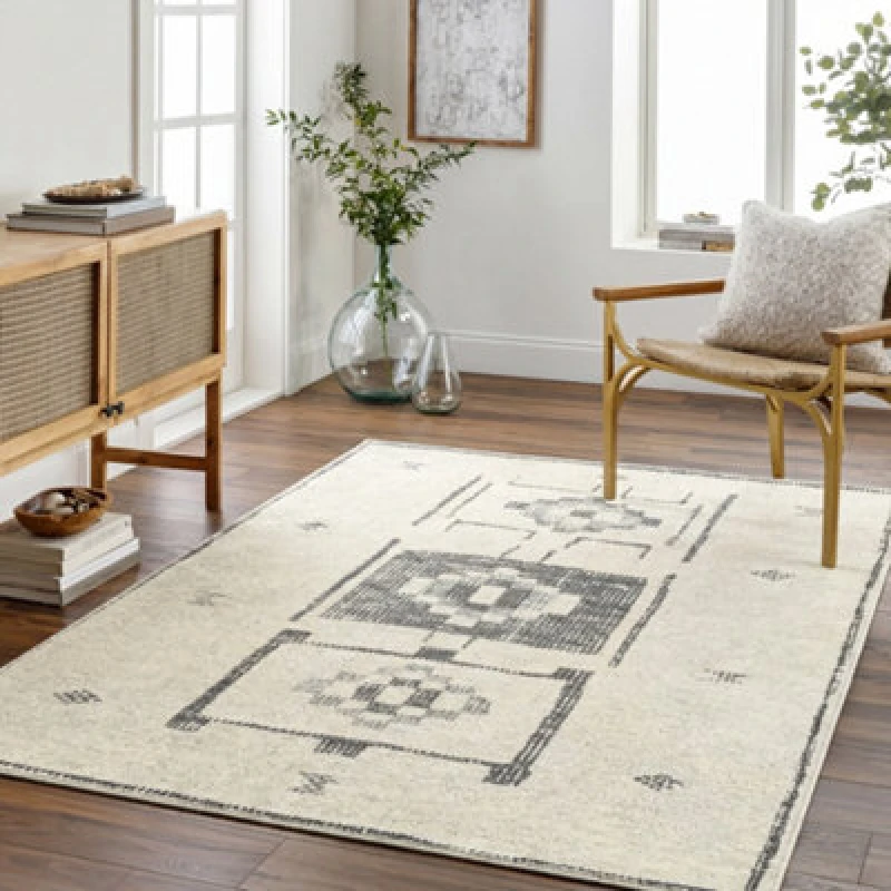 Image of Becki Owens X Livabliss Global Berber Charcoal/beige Solana Area Rug 120 X 170 Cm - Easy Care, Ideal For Living Room & Bedroom