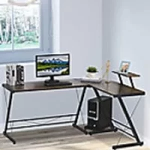 image of Homcom Desk Metal Rustic Brown 1,150 x 915 mm