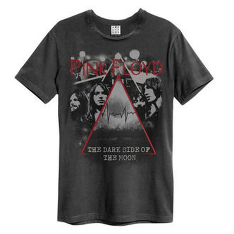Image of Amplified Amplified Men Pyramid Faces Pink Floyd T-Shirt in Charcoal Size: X-Small Charcoal XS Male 5063238196469