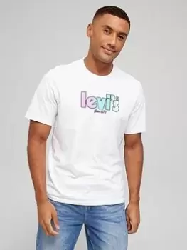 Image of Levis Large Logo Relaxed Fit T-Shirt, White Size M Men