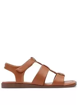 Image of Rockport Imogen Gladiator Tan Synthetic, Brown, Size 3, Women
