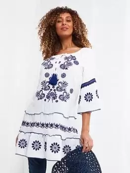 Joe Browns Santorini Tunic White, Size 16, Women