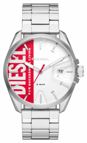Image of Diesel DZ1992 Mens Stainless Steel MS9 Red and White Watch