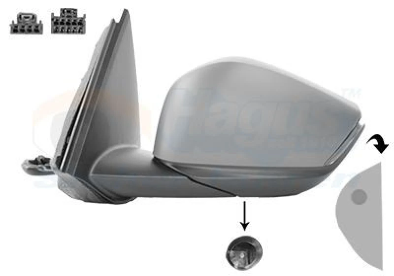 Image of VAN WEZEL Wing mirror VAN WEZEL 0989827