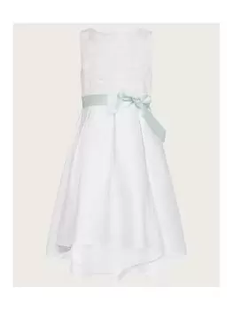 Image of Monsoon Girls Anika High Low Bridesmaid Dress - Ivory, Ivory, Size 10 Years, Women