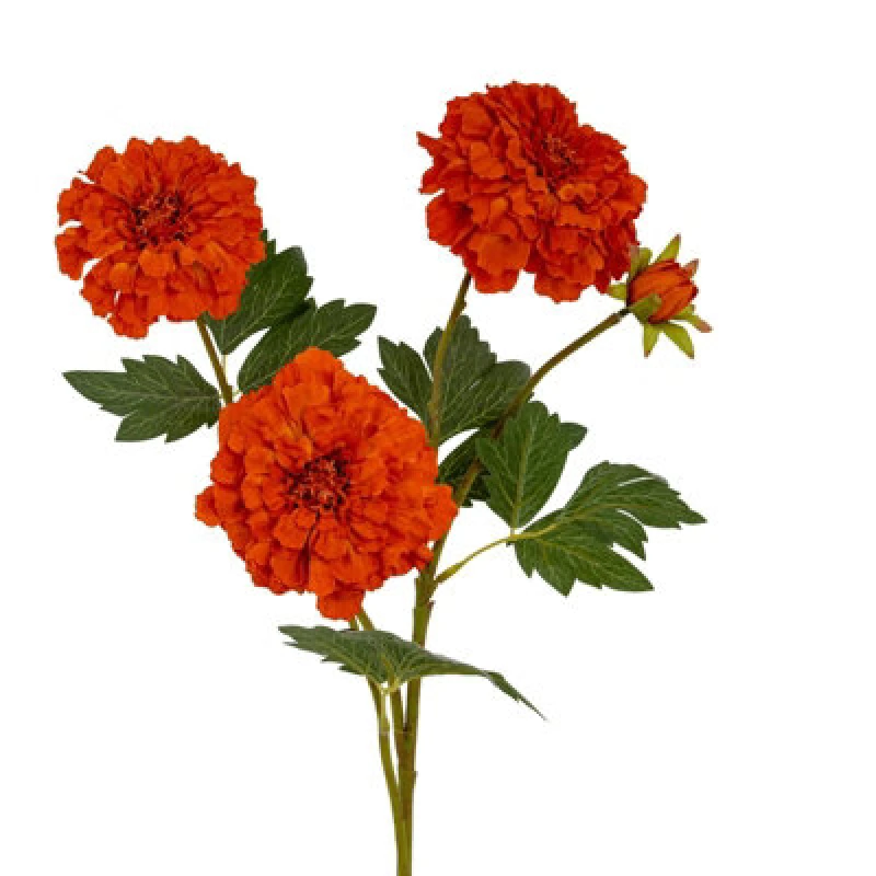 Image of Hill Interiors African Marigold Artificial Flower Spray Red (One Size)