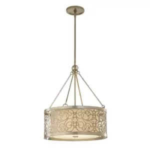 Image of 4 Bulb Ceiling Pendant Light Fitting Silver Leaf Patina LED E27 100W Bulb