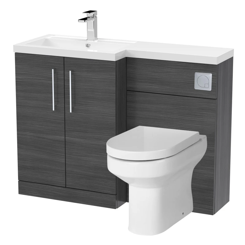Image of Balterley Floor Standing Vanity Basin WC Unit Pan Seat Cistern Left Hand Grey