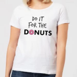 Image of Do it for Donuts Womens T-Shirt - White - 3XL