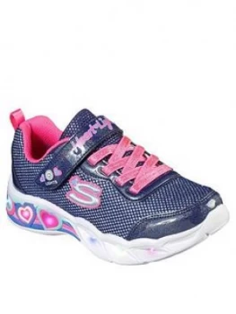Image of Skechers Girls Sweetheart Lights Trainer - Navy