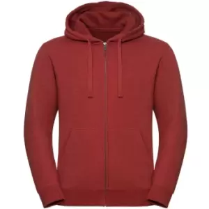 Image of Russell Mens Authentic Melange Zip Hoodie (XS) (Brick Red Melange)