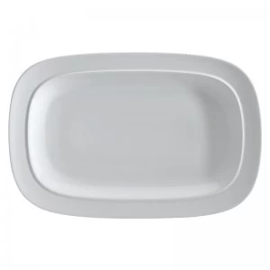 image of Denby White Squares Large Rectangular Platter