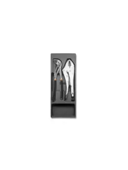 image of Beta Tools T153 2pc Slip Joint & Self-Locking Plier Set Hard Tray for Roller Cab