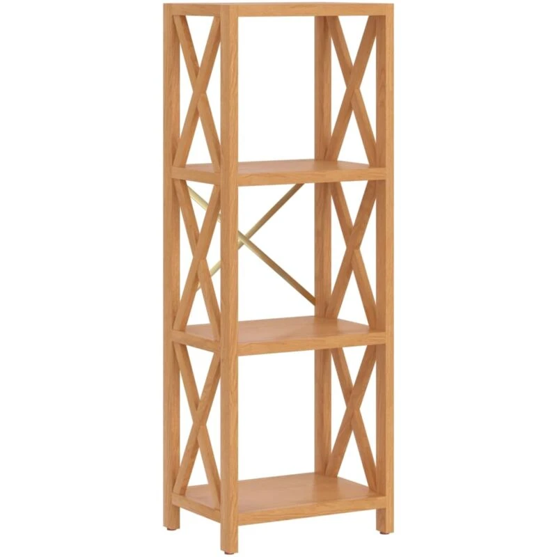 Image of Vidaxl 4-tier Shelf 40X30X112cm Solid Wood Oak, Brown 353815
