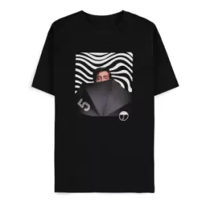 Image of Universal Umbrella Academy Never Catch Number Five Unisex Large T-Shirt - Black