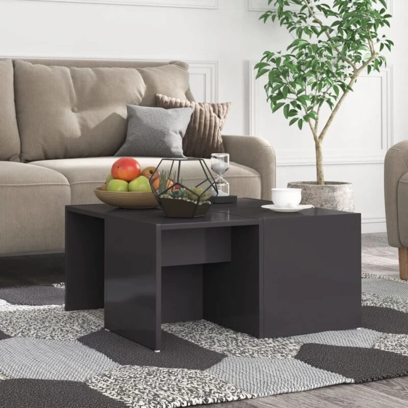 Image of VIDAXL Coffee Tables 4 pcs High Gloss Grey 33x33x33cm Engineered Wood Vidaxl 8720286560228