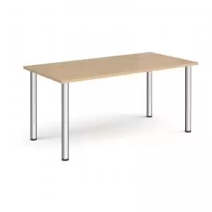 Image of Rectangular chrome radial leg meeting table 1600mm x 800mm - kendal