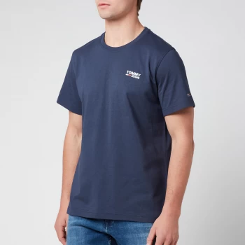 Image of Tommy Jeans Mens Regular Corporate Logo T-Shirt - Twilight Navy - L