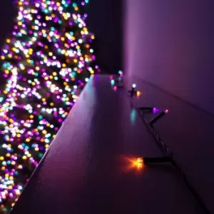 image of 100 LED 10m Premier Christmas Outdoor 8 Function Battery Timer Lights in Rainbow