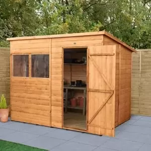 image of Forest 8X6 Pent Dip Treated Shiplap Shed With Floor - Assembly Service Included