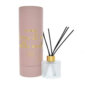 image of 150ml Reed Diffuser In Round Tube 'Burn It At Both Ends' - Pink Petal Scent