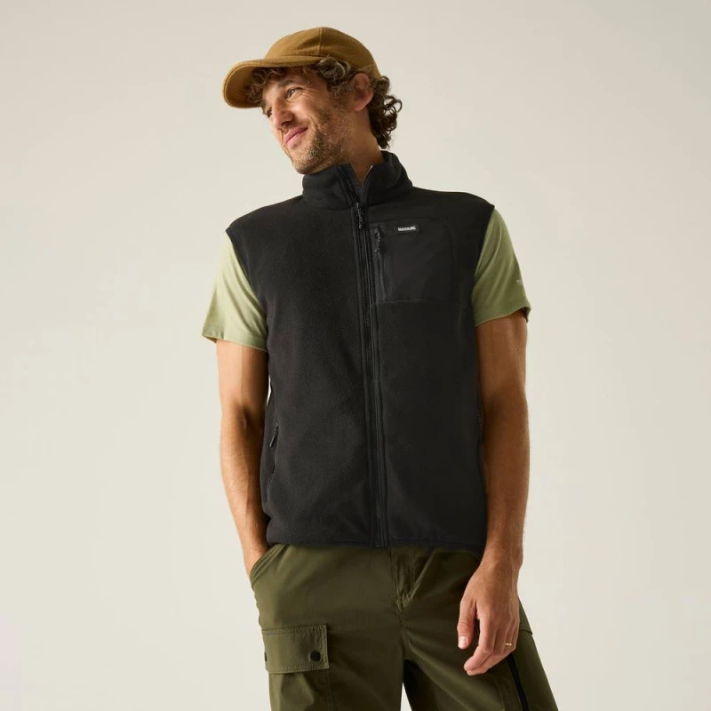 Image of Regatta Mens Frankie Fleece Gilet in True Black Size: XL True Black Male XL