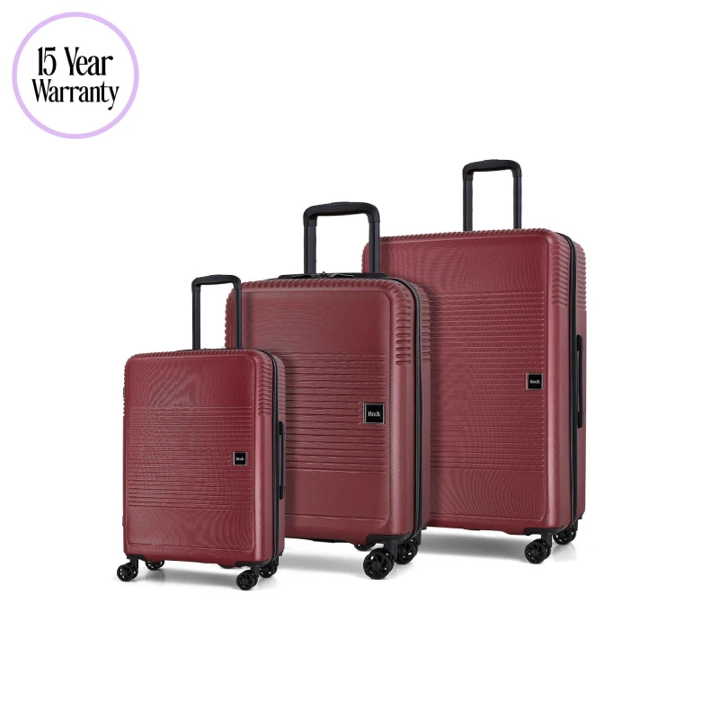 Image of Rock Lincon 8 Wheel Hardshell Suitcase Medium Burgundy