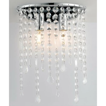 image of Fan Europe Lighting - Fan Europe BREEZE Wall Light Chrome, K9 Crystals 25x35cm