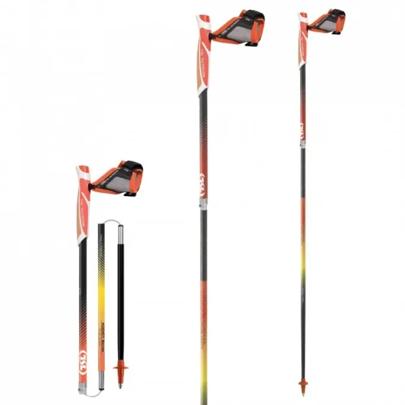 Image of Trail stick TSL Trail Carbon 4 Cork (x2) Orange Unisex 120 cm