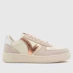Image of Victoria Madrid Metal Trainers In Stone