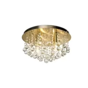 Image of Ceiling lamp Design Acton Antique brass 4 bulbs 22cm