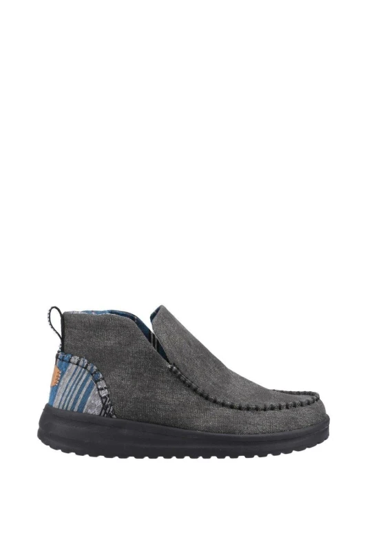 Image of HEYDUDE Womens Denny' Heavy Canvas Boot in Black Size: 5 Black Female 5