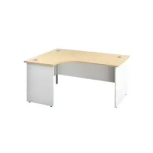 Image of Jemini Switch Radial Left Hand Desk 1600x1200x730mm Maple/White KF805403