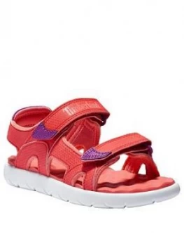 image of Timberland Perkins Row 2 Strap Sandal, Dark Pink, Size 1 Older