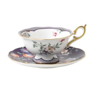 Wedgwood Wonderlust Midnight Crane Teacup Saucer