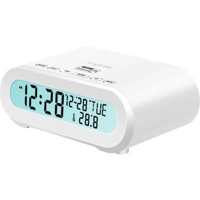 Image of Logilink LogiLink SC0121W Radio alarm clock FM USB Tangible keypad, Alarm clock White SC0121W