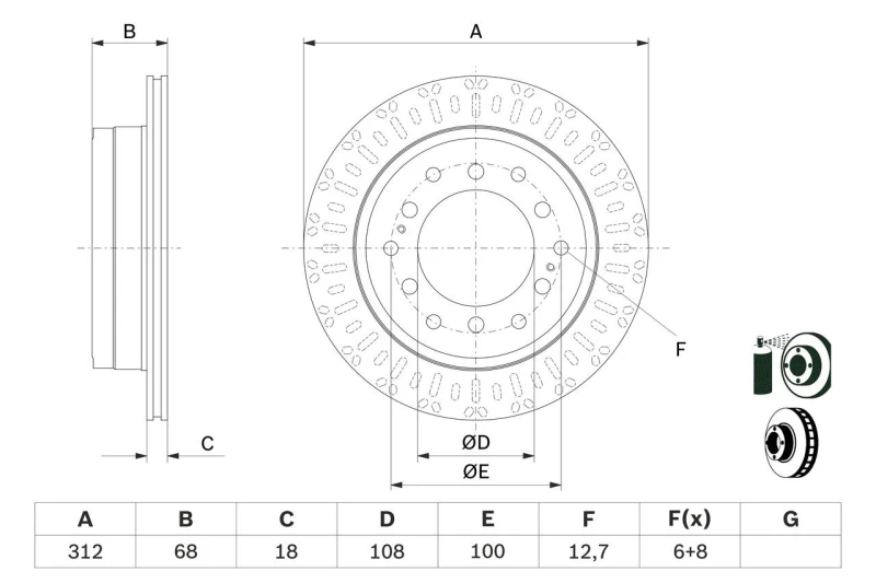Image of Brake disc Bosch 0 986 479 F07