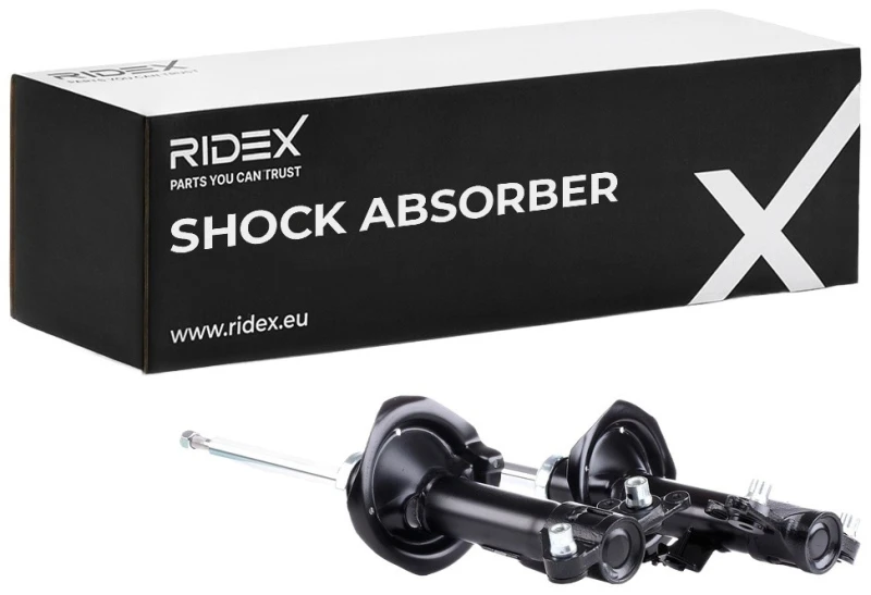 Image of RIDEX 854S2257 Shock absorber Front Axle Left, Gas Pressure, Twin-Tube, Suspension Strut, Top pin Shock Absorber (854)