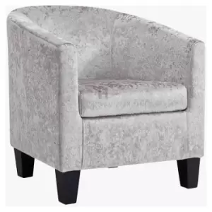 image of Home Detail - Canberra Silver Crushed Velvet Tub Chair