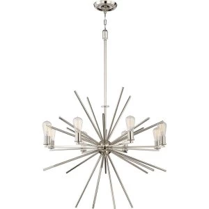 Image of 8 Light Chandelier Silver Finish, E27