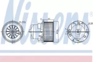 Image of Nissens Interior Cabin Blower Fan 87223