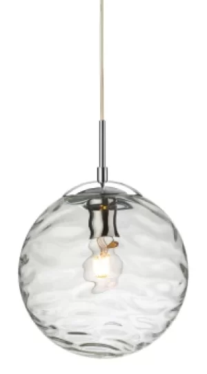 image of Mercury Globe Pendant Light Chrome with Clear Glass