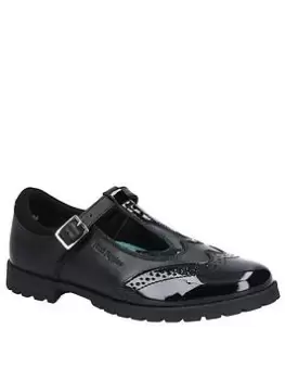 Image of Hush Puppies Maisie T-bar Back To School Shoe - Black, Size 5 Older