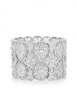Image of Mood Mood Silver Plated Filigree Statement Stretch Bracelet