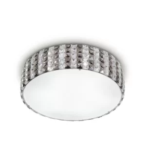 Image of TANGO 6 Light Cylindrical Ceiling Light Crystals with Glass Diffusers 45x15cm