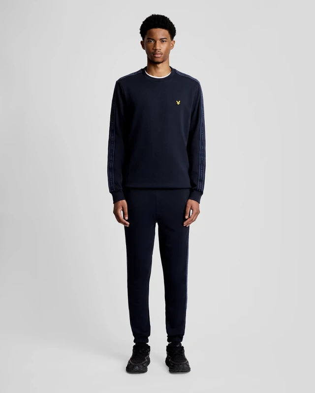 Image of Lyle & Scott Mens Sports Tape Joggers in Navy