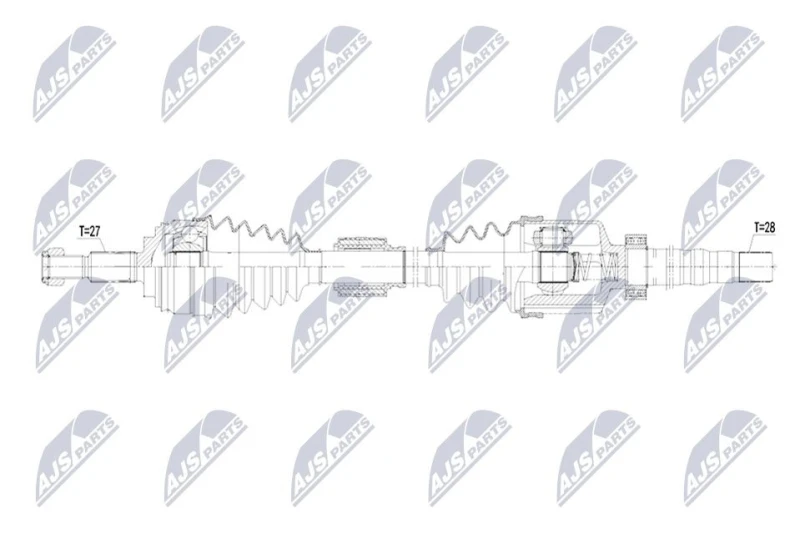 Image of NTY NPW-RE-262 Drive shaft 6-Speed Automatic Transmission, Front Axle Right Drive Shaft (13)