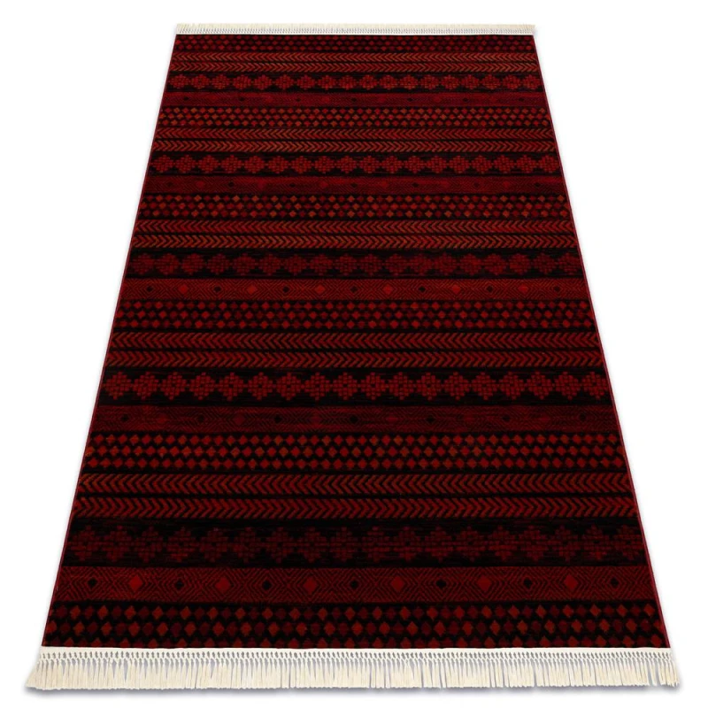 Image of RugsX Orient 5132 Carpet Burgundy / Black Oriental, With Fringes 150X230 Cm