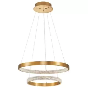 Image of Merano - Clara Integrated LED Pendant Ceiling Light Antique Gold Brass Aluminium LED 60W 3113Lm 3000K