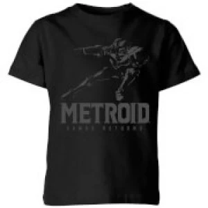 Image of Nintendo Metroid Samus Returns Kid's T-Shirt - Black - 11-12 Years